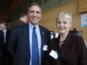 Michael Skelton of the Richardson Chamber of Commerce with Marie Larsson of the Swedish-Canadian Chamber of Commerce.