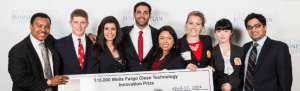 Julia and the other founders of Wavve Stream winning the Wells Fargo Clean Technology Innovation Prize.